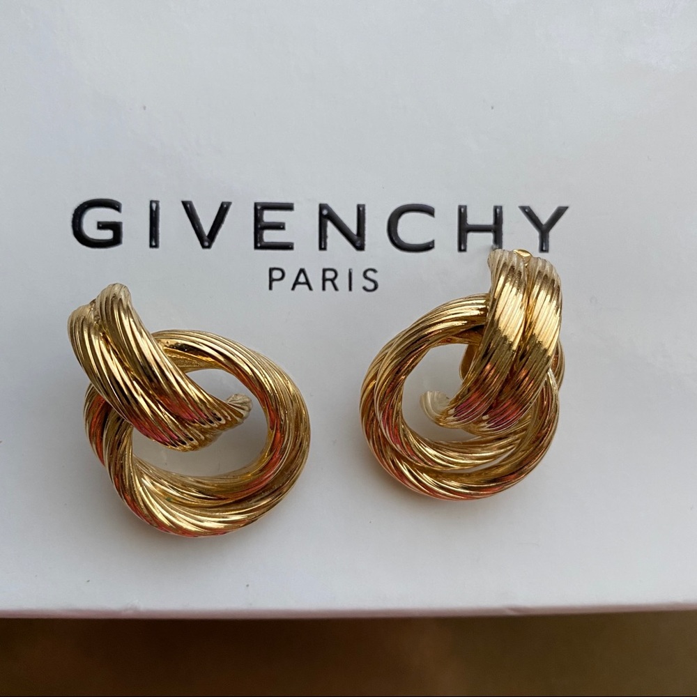 New 1970's Givenchy VINTAGE Luxe Gold Statement Earrings! RARE Vtg - Picture 3 of 6
